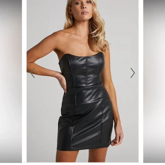 burgundy ball dress Black Faux Leather Bodycon Dress